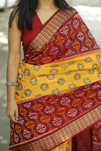 Load image into Gallery viewer, Vruksha Pravah - Mercerized Cotton Sambalpuri Saree with Vriksha (Tree of Life) Ikat Motif