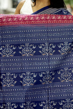 Load image into Gallery viewer, Leher - Mercerized Cotton Sambalpuri Saree with Lehri Wave & Bird Motifs