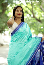 Load image into Gallery viewer, Mulberry Silk Sambalpuri Saree | Sea Green Fish Motif - Pasapali