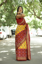Load image into Gallery viewer, Vruksha Pravah - Mercerized Cotton Sambalpuri Saree with Vriksha (Tree of Life) Ikat Motif