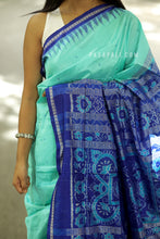 Load image into Gallery viewer, Mulberry Silk Sambalpuri Saree | Sea Green Fish Motif - Pasapali