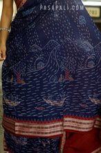 Load image into Gallery viewer, Gramya Drishya - Parvat-Sarita Kahaani - Sambalpuri Saree with Village Landscape Ikat Motifs