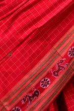 Load image into Gallery viewer, Sachipar Daanti Danti checks — jala technique body weave, authentic Sambalpuri cotton saree, Pasapali Odisha