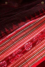Load image into Gallery viewer, Sachipar check body weave close-up — authentic Sambalpuri handloom cotton saree by Pasapali