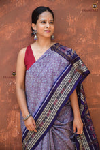 Load image into Gallery viewer, Sutrabandha handloom drape view — authentic Sambalpuri Bandha saree in mercerized cotton by Pasapali