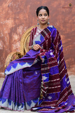 Load image into Gallery viewer, Tamasa Kotpad saree border close-up — phoda kumbha interlocking technique in deep maroon, Mirgan weavers Odisha