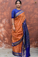 Load image into Gallery viewer, Tambuli ikat flower motifs on pallu — GI certified Sambalpuri handloom cotton saree by Pasapali in light brown