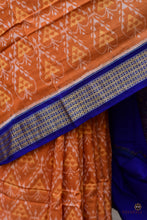 Load image into Gallery viewer, Tambuli Sambalpuri cotton saree body detail showing Paan patri motifs in Bandha double ikat weave by Pasapali