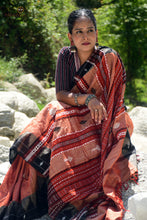 Load image into Gallery viewer, Vanadhara GI certified Kotpad textile saree full view, natural vegetable dye, Pasapali handloom
