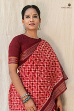 Load image into Gallery viewer, Vasumati Sambalpuri cotton saree by Pasapali — ikat phula lata pallu detail woven by Bhulia weavers Odisha