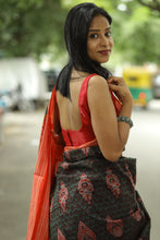 Load image into Gallery viewer, Elegant Pasapali Sambalpuri handloom saree in dark brown with floral Ikat design – Pasapali
