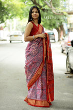Load image into Gallery viewer, PadmaSūrya - Sambalpuri Saree with Konark Chakra &amp; Temple Motifs
