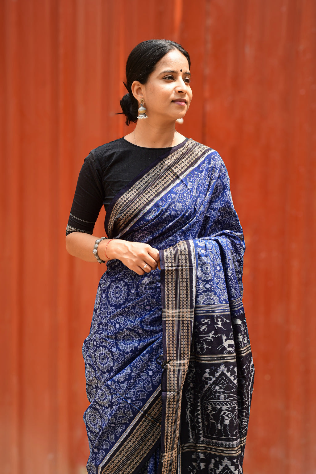 Meghmala - Mercerized Cotton Sambalpuri Saree with Phula Ikat Motif – Pasapali