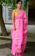 Load image into Gallery viewer, Pink Sambalpuri Tussar Silk Saree | Zari Border  Pasapali

