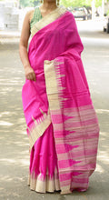 Load image into Gallery viewer, Tussar silk saree in pink
