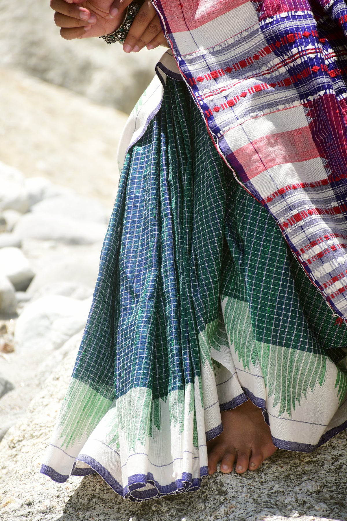 Vanyara — Green Kotpad Saree | Tussar Cotton Silk | Natural Dye | Pasapali