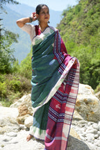 Vanyara — Green Kotpad Saree | Tussar Cotton Silk | Natural Dye | Pasapali