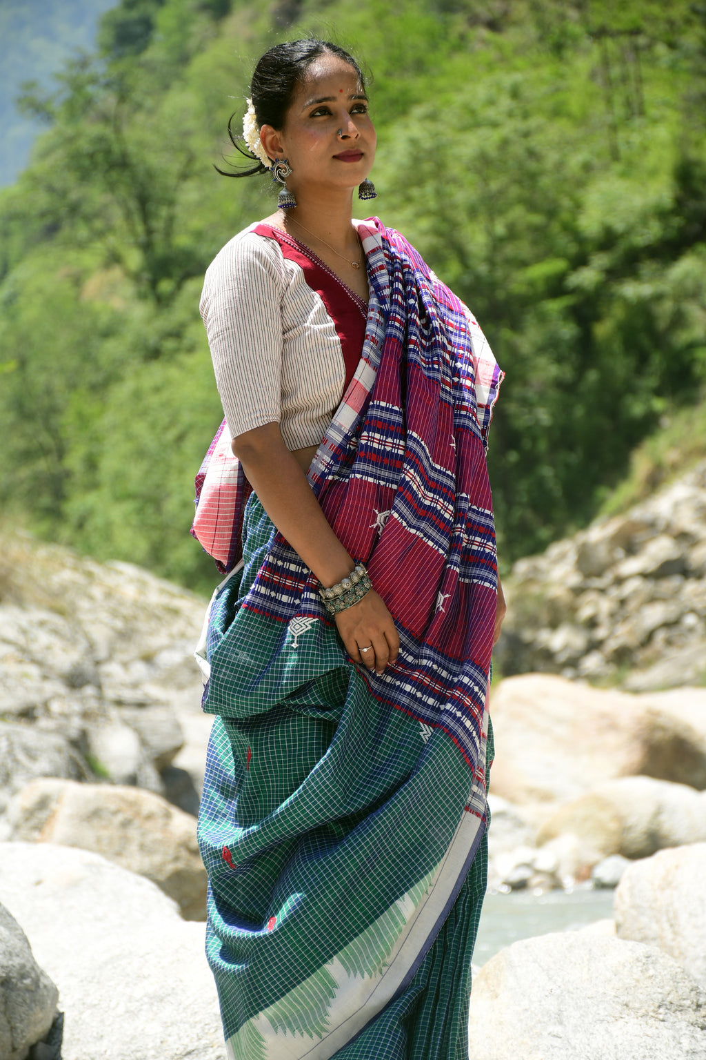 Vanyara — Green Kotpad Saree | Tussar Cotton Silk | Natural Dye | Pasapali