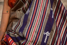 Load image into Gallery viewer, Earthy Brown Kotpad Tussar Cotton Saree with Checkered Body &amp; Rust Borders
