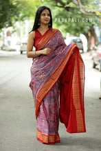 Load image into Gallery viewer, PadmaSūrya - Sambalpuri Saree with Konark Chakra &amp; Temple Motifs
