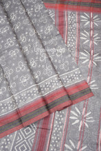 Load image into Gallery viewer,  Hand block print fine Tussar silk Saree 
