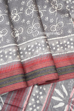 Load image into Gallery viewer,  Hand block print fine Tussar silk Saree 
