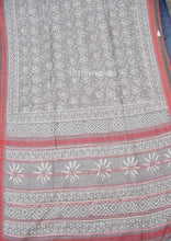 Load image into Gallery viewer,  Hand block print fine Tussar silk Saree 
