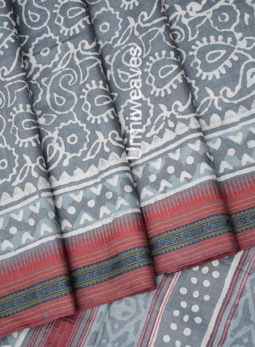 Print Fine Tussar Silk Saree 