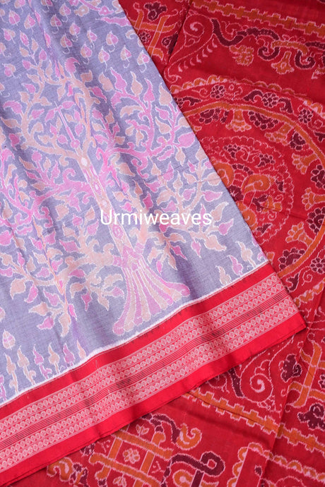 Suprabha - Exclusive Grey Sambalpuri Cotton Saree - Pasapali