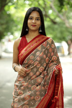 Load image into Gallery viewer, Sambalpuri Ikat saree with Chakra Bandha circles and tribal human motifs in multicolor Bandha – Pasapali
