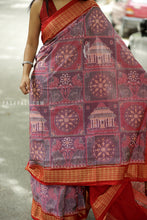 Load image into Gallery viewer, Traditional Odisha Sambalpuri saree with temple and chakra motifs in pink – Pasapali
