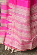 Load image into Gallery viewer, Tussar silk saree in pink
