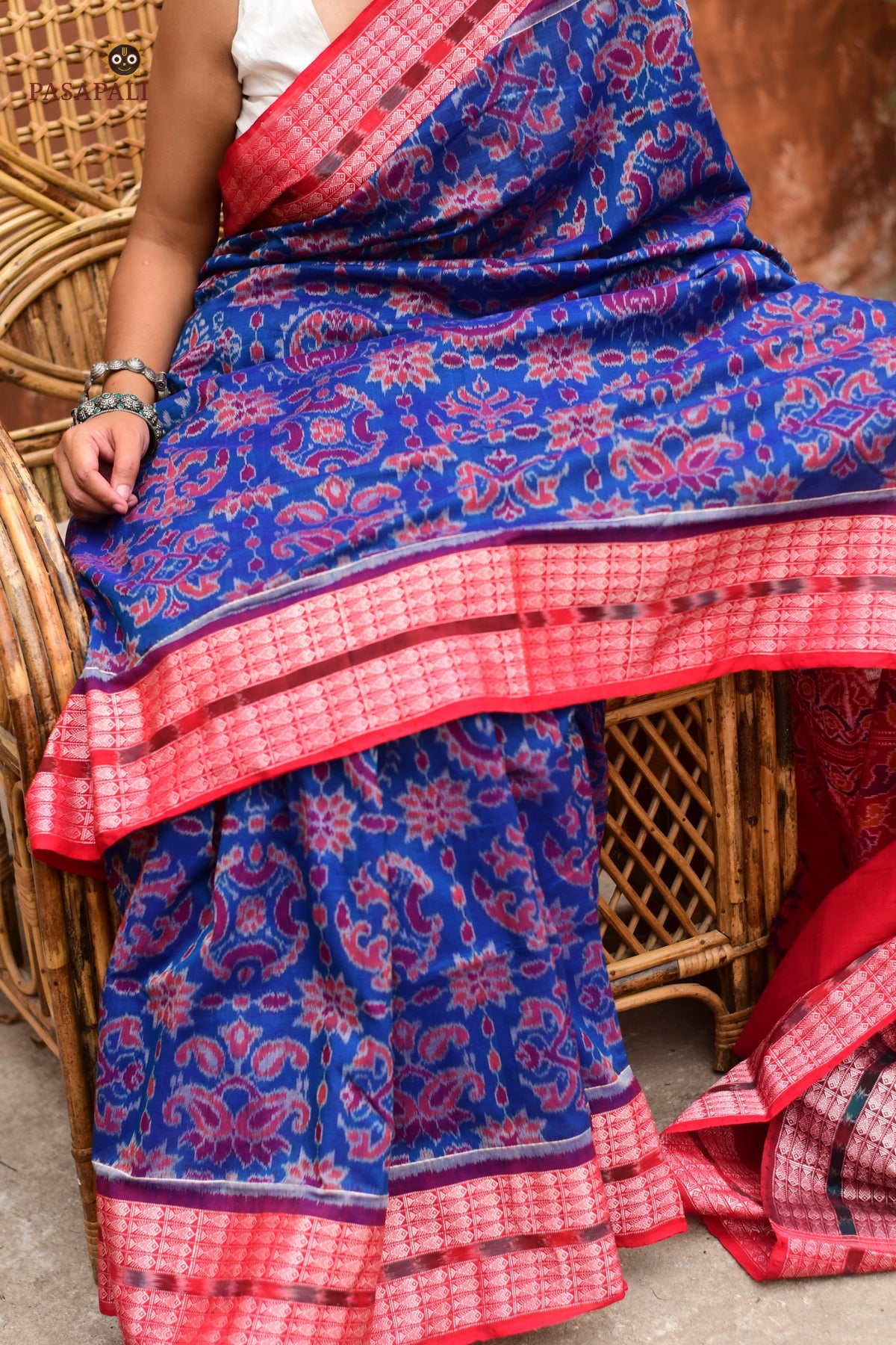 Akshaya Sambalpuri cotton saree hero view — Bhulia weavers Odisha, GI certified Handloom Mark, Pasapali collection