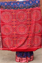 Pallu detail of Akshaya — lotus and Sambalpuri flower motif woven via Bandhakala technique by Bhulia weavers Odisha