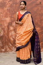 Anasuya authentic Sambalpuri cotton saree by Pasapali — Mercerized Cotton texture detail, 120x120 thread count.