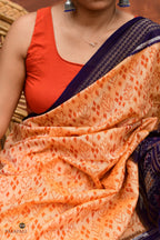 Anasuya ikat saree Odisha by Pasapali — Phula and Rudraksha motif detail, resist-dyed Bandhakala technique.