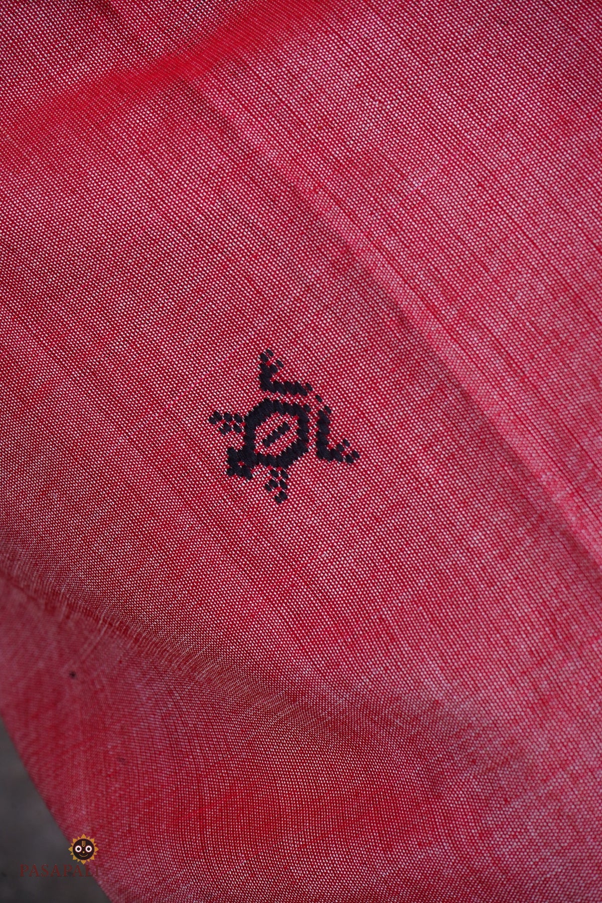 Dharani Kotpad natural dye saree flat lay — full length 5.40m Tussar Cotton Silk, Pasapali handloom collection