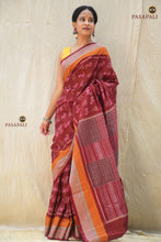 Load image into Gallery viewer, Deer motif detail on Harini Sambalpuri Bandha saree body — Bandhakala technique Pasapali

