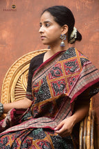 Kadambini handloom drape view — GI certified Sambalpuri Bandha saree, Pasapali