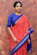 Texture close-up of Kalapini Sambalpuri cotton saree — 120x120 thread count mercerized cotton, Pasapali