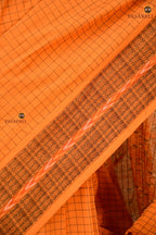 Kanakrekha pallu ikat pattern close-up — double ikat Bandhakala technique, Sambalpuri saree