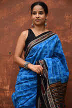 Pallu close-up of Kaushalya — Laxmi yantra, Laxmi pada and flower motifs in Sambalpuri Bandha double ikat, Pasapali