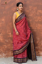 Load image into Gallery viewer, Konark Chakrika — pallu close-up showing flower and jhoti motif, Sambalpuri handloom cotton saree, Pasapali
