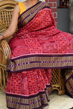 Load image into Gallery viewer, Konark Chakrika — Konark chakra motif detail, Bandha double ikat resist-dyed mercerized cotton, Pasapali
