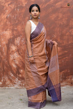 Lekhika Bandha saree body weave close-up — small geometric ikat checks, mercerized cotton, Sambalpuri handloom, Pasapali