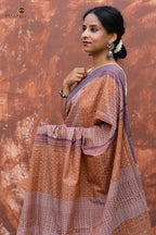 Lekhika authentic Sambalpuri handloom saree draped — Bandha ikat checks, mercerized cotton, Bhulia weavers, Pasapali
