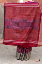 Mandira Sambalpuri cotton saree — Ganga Jamuna border motif close-up showing contrast black rudraksha pattern | Pasapali
