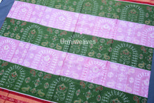 Load image into Gallery viewer, mehendi pink sambalpuri cotton saree
