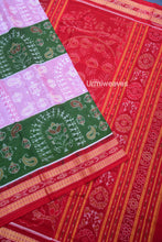 Load image into Gallery viewer, mehendi pink sambalpuri cotton saree
