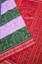 Load image into Gallery viewer, mehendi pink sambalpuri cotton saree
